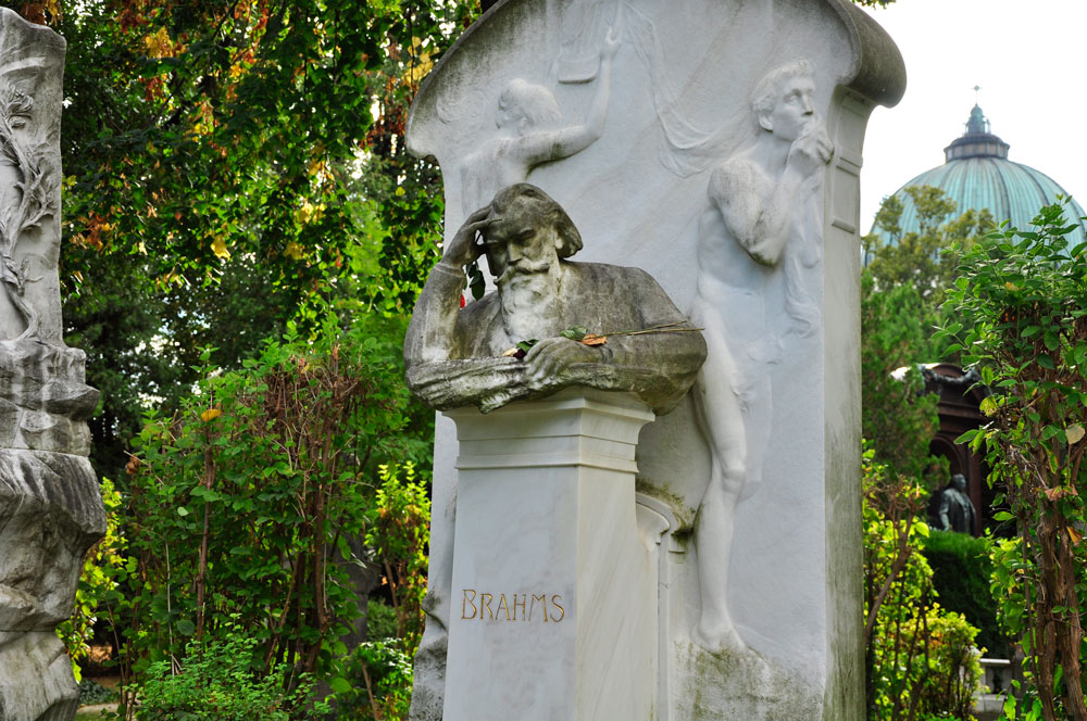 Grabstätte von Brahms, Zentralfriedhof in Wien